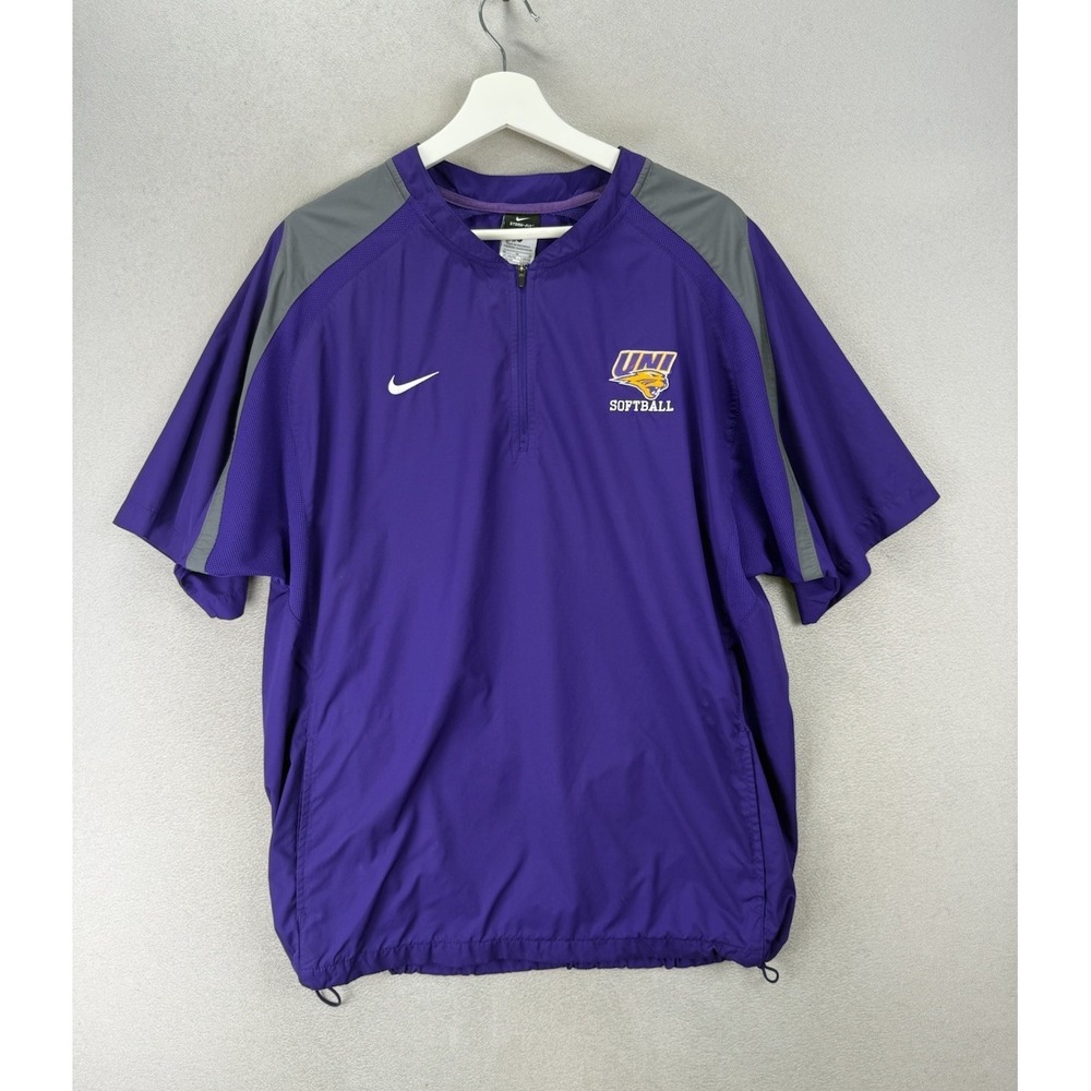 Nike UNI Panthers Softball Windbreaker Mens M Purple 1/4 Zip Storm-FIT Pullover